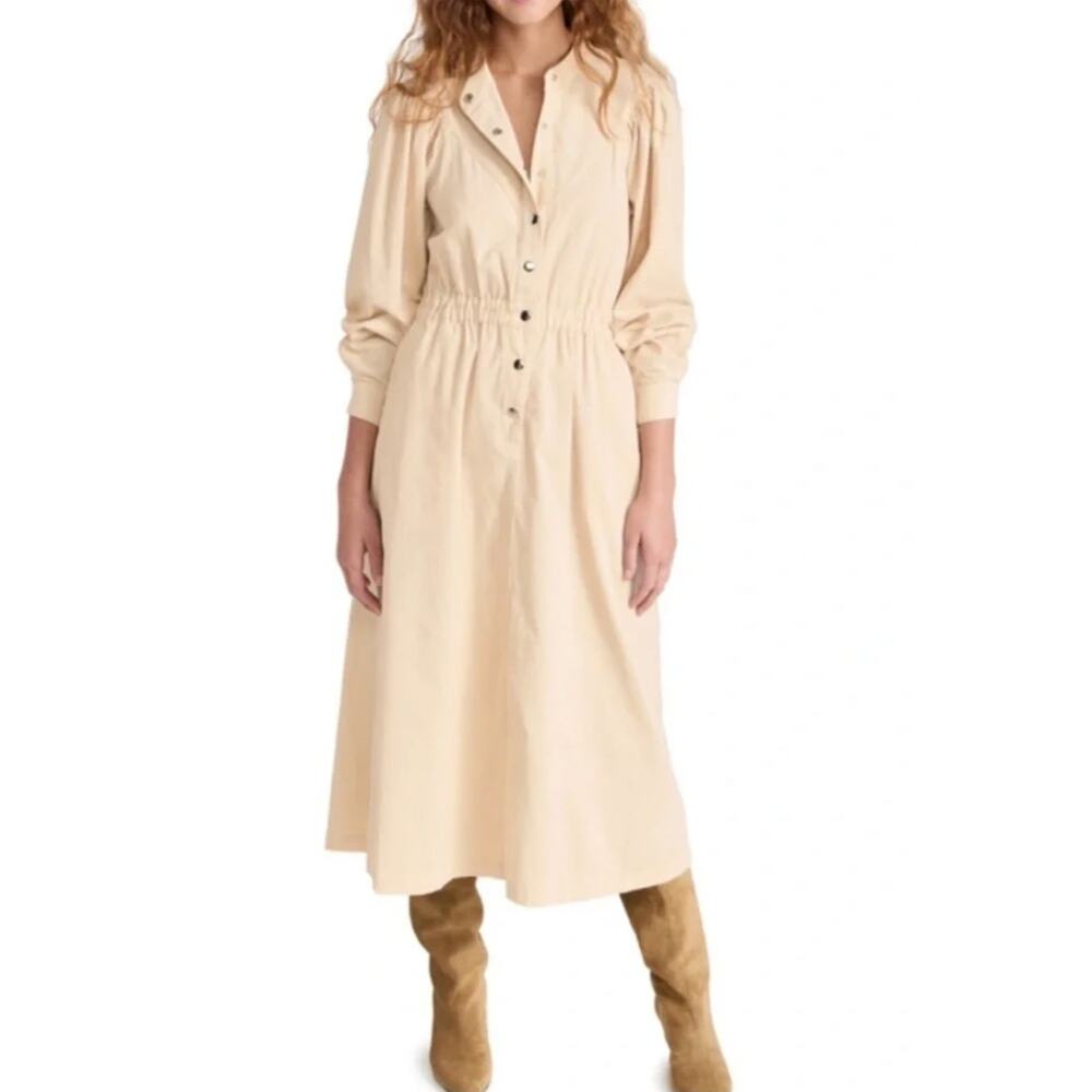 Xirena Audrey Corduroy Dress Medium Cream Midi Prairie Boho Western